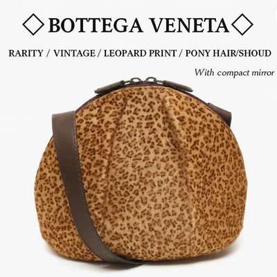 Bottega Veneta пони волос кожи 2Way наплечная сумка леопард бежевый коричневый винтажный - Изображение 1 из 4