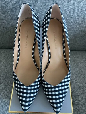 Banana Republic Azul Marino y Blanco Guinga Cuadros Talla EE. UU. 9M  Foto 1 de 4