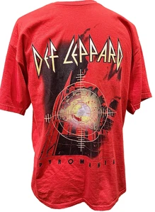 Def Leppard Pyromania Red Graphic Print T-Shirt Short Sleeve Chest 20’ In - Picture 1 of 3