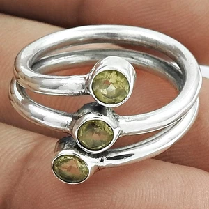 Citrine Gemstone Mother Statement Daughters Day Ring 925 Sterling Silver US 6 - Picture 1 of 12