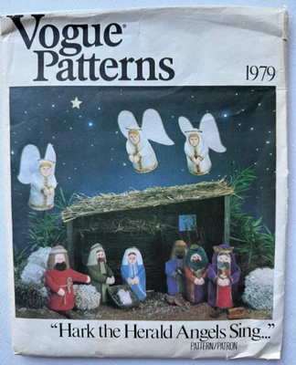 Vogue Patterns 1979 Christmas Nativity Fabric Dolls Hark the Herald Angels Sing - Image 1 of 4
