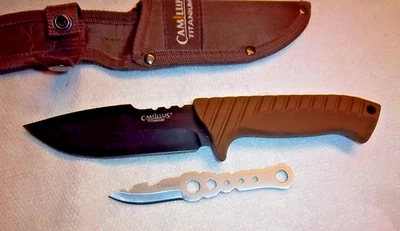 Cuchillo de hoja fija Camillus Titanium con funda más herramienta de supervivencia Camillus Foto 1 de 4