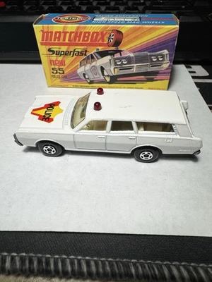 Caja de cerillas vintage superrápida No. Coche de policía Mercury 55 1971 hecho en Inglaterra Lesney Foto 1 de 4