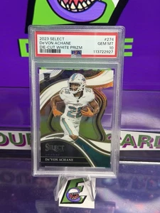 2023 Devon Achane Select Club Level RC Rookie Die Cut Bianco Prizm /199 PSA 10 - Foto 1 di 6