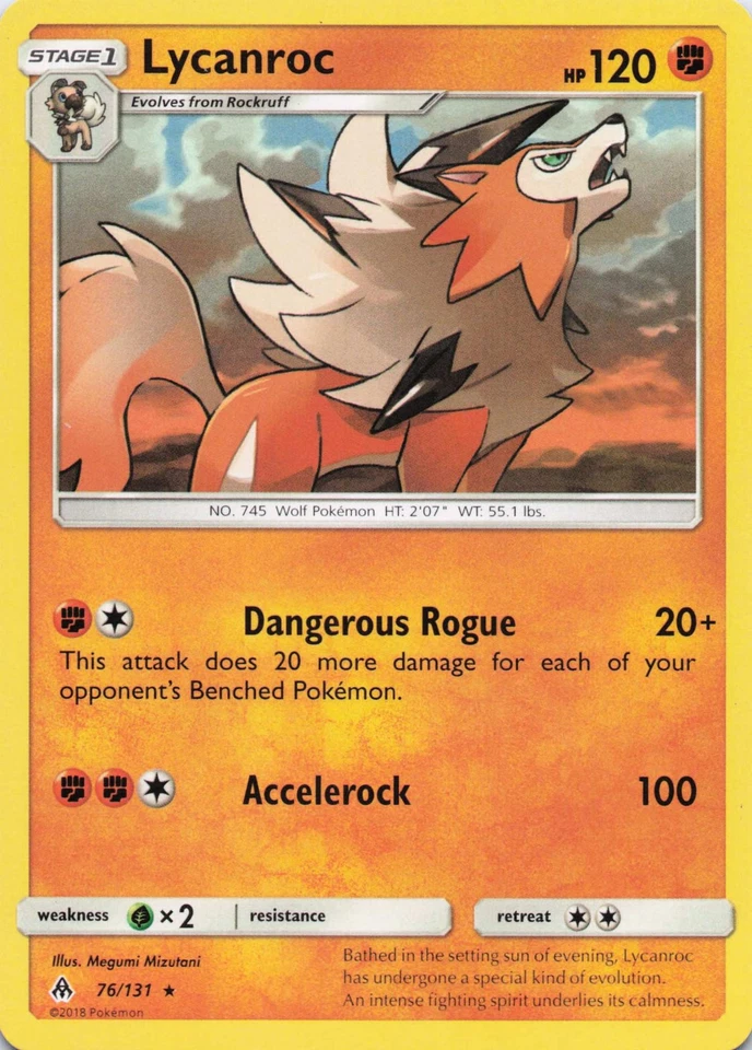 Lycanroc Rare Normal SM - Forbidden Light 76/131 LP - Image 1 of 2