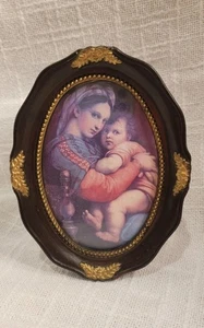 Raphaels Madonna della Seggiola Art Print Wood Oval Frame Madonna Of The Chair - Picture 1 of 7