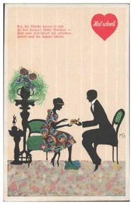 S5862/ Marte Graf AK  Fasto-Silhouetten, Heil-schnell  Salbe Reklame ca. 1920 - Picture 1 of 2