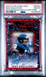 Mike Singletary Auto PSA 8 2022 Leaf In The Game Used Distinguished TOP POP /40 - Bild 1 von 2
