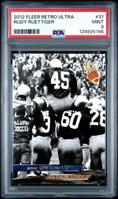2012 Fleer Retro Ultra #31 Rudy Ruettiger Rare Notre Dame PSA 9 - Image 1 of 2