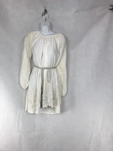 FLANELL bestickt 100 % Viskose Rüschen Bauern Kokette Top Damen Gr. 1 Boho - Bild 1 von 7