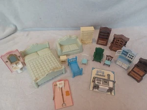 Vintage Playmobil 1988 Dollhouse Furniture Lot Bedroom Kitchen Bathroom Set - Picture 1 of 17