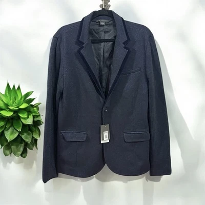 Armani Exchange Men’s Shimmery Navy Blazer Jacket – Size Medium - Image 1 of 4