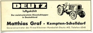 Deutz-Diesel-Schlepper-Luftgekühlt-Werbung von 1959-gr. - Bild 1 von 1