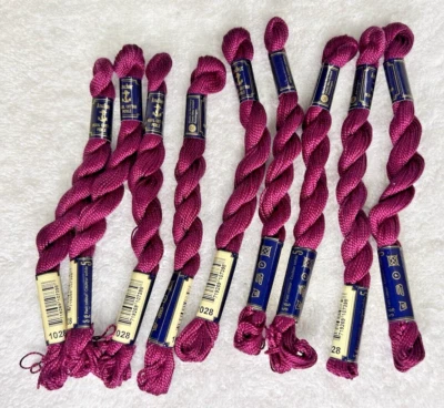 9 MINT Anchor Perle Pearl Cotton # 1028 Drk Plum Embroidery Floss Vintage Skein - Image 1 of 4