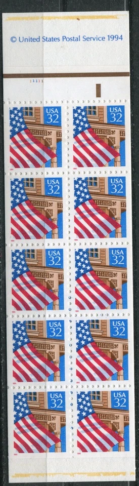 1995 UNITED STATES, FLAG OVER PORCH, COMPLETE BOOKLET, Scott 2916a, MNH - Image 1 of 1