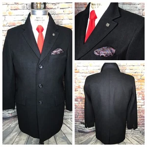 Joseph Abboud Wollmischung schwarz Jacke Mantel elegant Herren Größe Medium Chirurgenmanschette - Bild 1 von 9