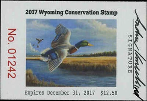 WYOMING #34 2017 STATE CONSERVATION / DUCK STAMP ARTIST SIGNED Andrew Kneeland - Picture 1 of 1