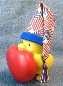 BIG HEART Concrete "Rubber Duck" replica wearing a U.S.A Flag Patterned Nightcap - Picture 1 of 4