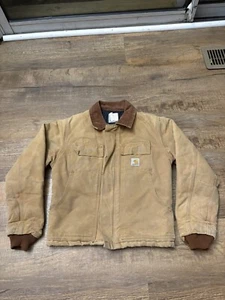 Vtg 90s Carhartt Duck Canvas Quilted Chore Jacket CQ6006 Youth Medium *Read DESC - Picture 1 of 13