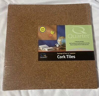 Quartet 102 Natural Cork Bulletin Board - 4 Pack - Image 1 of 2