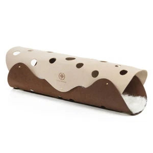 Katzen Filztunnel XXL beige/braun ca.120x35cm Spieltunnel + Plüschmatte - Bild 1 von 12