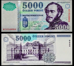 HUNGARY 5000 FORINT P-182 1999 x 1 Pcs UNC Hungarian World Currency HUF BANKNOTE - Picture 1 of 3