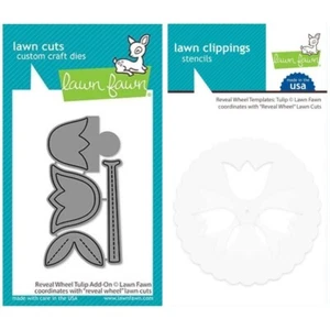 NEW NEW Lawn Fawn Lot: Reveal Wheel Tulip Add-On & Template LF2252 LF2253 - Picture 1 of 1