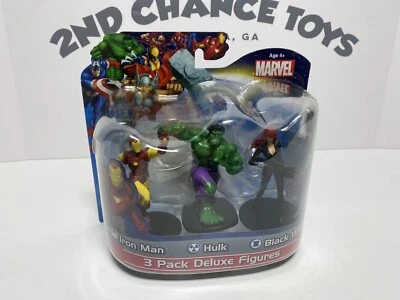 Paquete de 3 figuras de lujo 2012 Marvel Heroes Iron Man/Hulk/Black Widow - selladas Foto 1 de 4