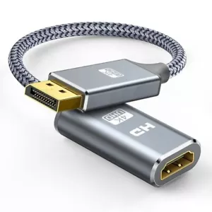 DisplayPort DP HDMI Adapter 4K Nylon DP auf HDMI Konverter Wandler Video Audio - Bild 1 von 9
