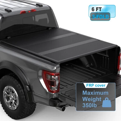 6FT 3-Fold Hard Truck Tonneau Cover For 82-93 Chevy S10 GMC S15 Truck Bed Cover Foto 1 de 4