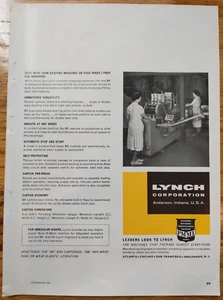Lynch Corporation Anderson IN Indiana Packaging Machines 1961 Print Ad - Picture 1 of 1