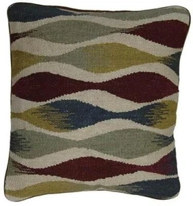 Throw Pillow Aubusson Abstract Pattern 20x20 Yellow Taupe Beige Down Feather - Picture 1 of 1