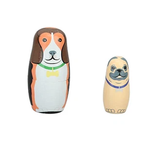 Niedliche Hunde-Matroschka-Puppen Russische Nistpuppen Aus Holz - Bild 1 von 10