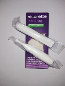 NICORETTE Inhalator White Mouthpieces X 2 - FREE INTERNATIONAL SHIPPING - Picture 1 of 2