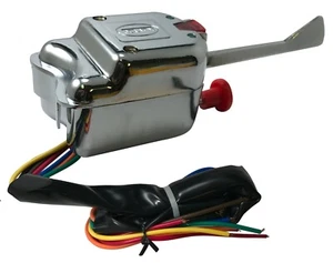Chrome 12V Universal Rat Hot Rod Turn Signal Switch Indicator Flasher Button Kit - Picture 1 of 11