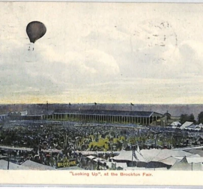 USA BALLOON Postcard *Brockton Fair* Used 1907 Mass' AIRSHIP {samwells}PG266 - Image 1 of 4