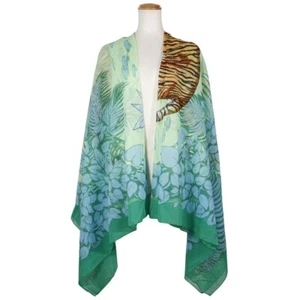 HERMES Tiger Tiger Pareo Stall Green cotton Women - Picture 1 of 8