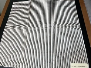 Ralph Lauren Fabric Remnant/Sample 27x27 NORBURY STRIPE Pewter/Jet - Picture 1 of 4