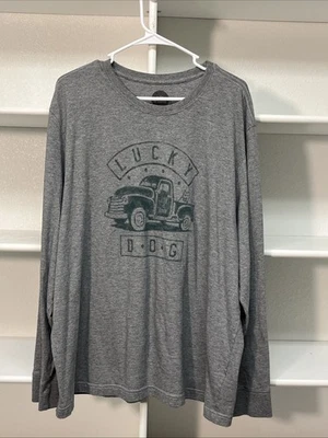 Men's Life is Good Lucky Dog Old School Truck Gry LS Classic Fit Tee XXL TTG - Image 1 of 4