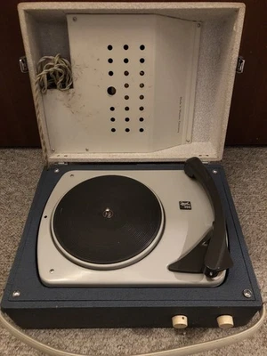 Tragbarer Phonokoffer Dual 300 Baujahr 1960 Plattenspieler mit Verstärker - Bild 1 von 4