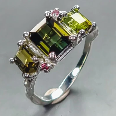 Anillo Bellas Artes Anillo Turmalina Natural Plata de Ley 925 Talla 7/R446048 Foto 1 de 4