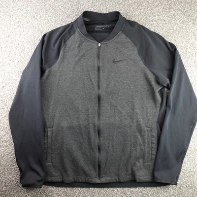 Nike Golf Jacket Womens XL Black Gray Dri-Fit Full Zip Performance Stretch Adult - Image 1 of 4