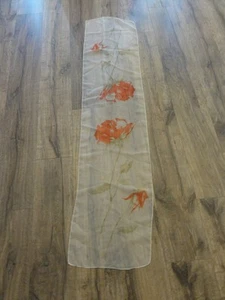 Vintage Rectangle Floral Silk Scarf  ~ Un branded ~ Red Flower - Picture 1 of 11