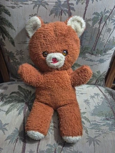 Oso de peluche marrón vintage sin marca años 50 1960 juguete coleccionable peluche 20" - Imagen 1 de 5