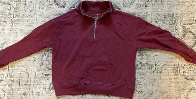 SO Lounge Life Pullover Sudadera 1/4 Cremallera Talla M Mediana Cómoda Granate Foto 1 de 4