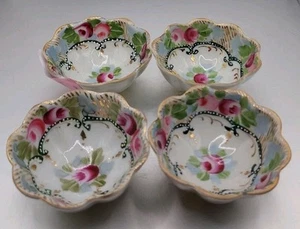 4 ROSA ROSE PERLEN MORIAGE FUSS JAKOBSMUSCHELN Nippon Finger SCHALEN JAPAN Antik - Bild 1 von 7