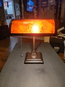 Vintage-Stil Arts & Crafts Glimmer Serie Tensor bronzefarben Metall drehbare Banker Lampe - Bild 1 von 5