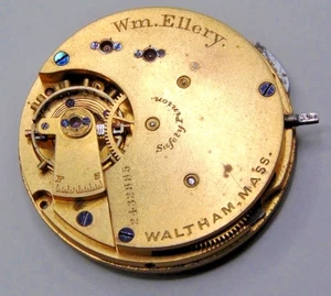 Antique 1884 WALTHAM Wm Ellery 8s 7j Pocket Watch Movement For Parts - Picture 1 of 4