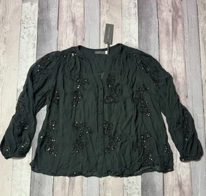 BNWT Mint Velvet Charcoal Floral Boho Blouse Women’s Uk 16 Rrp £99 E1 - Picture 1 of 13