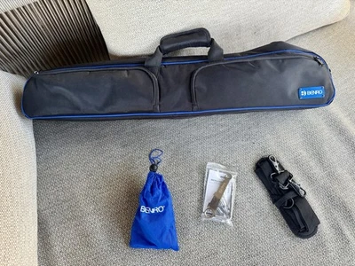 Benro TMA38CL Long Series 3 Mach3 Carbon Fiber Tripod + Manfrotto MHXPRO-3WG - Image 1 of 4